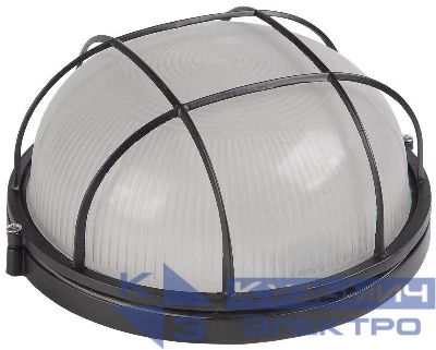 Светильник НПП 1302 60Вт E27 IP54 черн. круг с решеткой IEK LNPP0-1302-1-060-K02