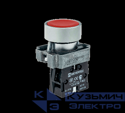 Кнопка плоская красн. 1NC метал. MTB2-BAZ124 ОВЕН 54246