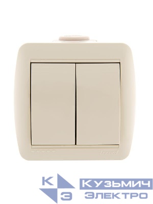 Выключатель 2-кл. ОП Nata 10А IP20 крем. LEZARD 710-0300-101