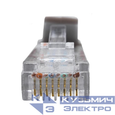 Патч-корд U/UTP кат.5E 4х2х26AWG (7х0.16мм) Cu LSZH сер. 2м SUPRLAN 10-0143