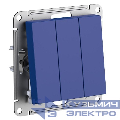 Выключатель 3-кл. AtlasDesign (сх. 1+1+1) 10AX механизм аквамарин SE ATN001131