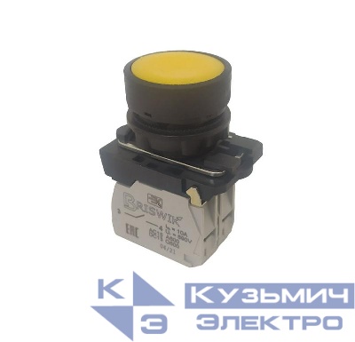 Выключатель кнопочный КМЕ-4110м-Л УХЛ3 1НО+НЗ 10А IP40 24В толкатель цилиндрический с индикацией d посадочного отверст. 22мм желт. ЭЛЬКОМ A8012-32100055