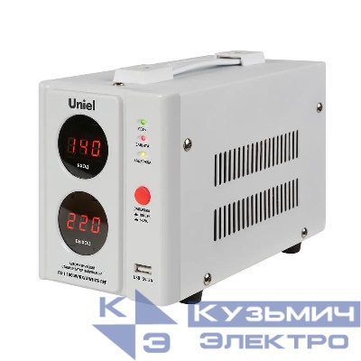 Стабилизатор напряжения для холодильников RS-1 1000Вт/RX/U WHITE REF 1000В.А USB разъем TM Uniel UL-00012789
