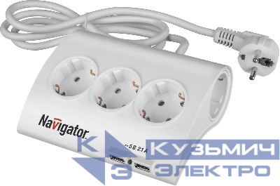 Удлинитель 5х1.8м 16А IP20 71 544 NPE-USB-05-180-ESC-3х1.0 Navigator 71544