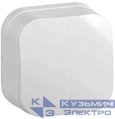 Выключатель 2-кл. ОП GLORY 10А ВС20-2-0-ХБ бел. IEK EVH20-K01-10