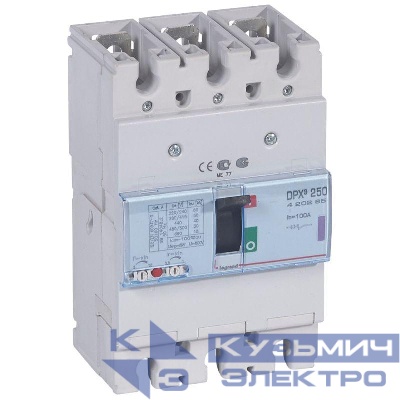 Выключатель автоматический 3п 100А 50кА DPX3 250 400В термомагнитн. расцеп. Leg 420265