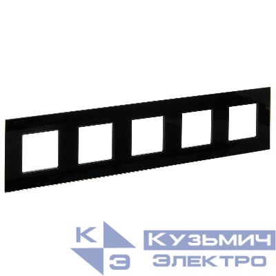 Рамка 5-м SKANDY SK-F25Bl стекло черн. IEK SK-M52-G-K02