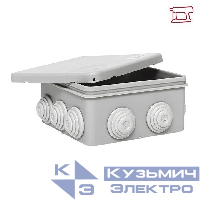 Коробка распределительная КМР-030-014 100х100х50 IP55 с крышкой для прямого монтажа 10 мембранных вводов сер. EKF plc-kmr-030-014
