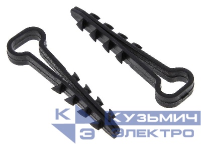Дюбель-хомут d6х12мм для плоского кабеля черный (уп.10шт) PROxima EKF plc-cd-6x12b-r