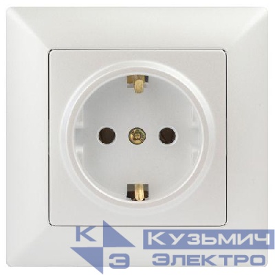 Розетка 1-м СП Solo 4-202-06 16А 250В IP20 2P+E Schuko с заземл. перламутр Intro Б0053654