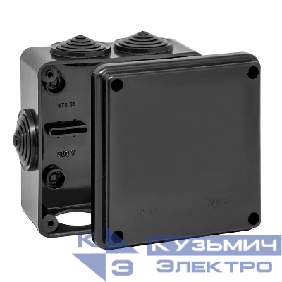 Коробка распределительная ОП 100х100х50мм УХЛ1 IP54 черн. Ruvinil 67050Ч