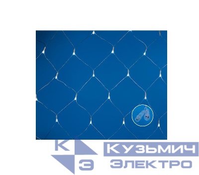 Сетка LED со статическим свечением ULD-N1515-96/STK WHITE IP44 1.5х1.5м соедин. 96 диодов бел. свет провод прозр. Uniel UL-00007220