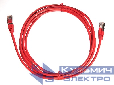 Патч-корд FTP4 cat.5e, 3.0м, литой коннектор, красный, Netko CKC