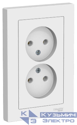Розетка двойная AtlasDesign без заземл.16А в сборе лотос SE ATN001320