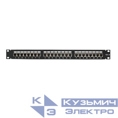 Патч-панель FTP 24хRJ-45 кат.5E 1U 19дюйм SUPRLAN 10-0402