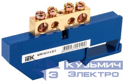 Шина нулевая на DIN-изол. ШНИ-8х12-4-Д-С IEK YNN10-812-4D-K07