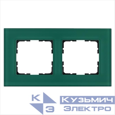 Рамка 2-м G-Glass стекло лазурн. Jasmart G1002GJ