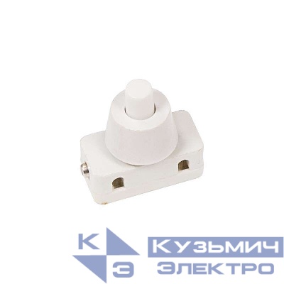 Выключатель-кнопка 250В 2А (2с) ON-OFF бел. (PBS-17A) (для настольной лампы) Rexant 36-3012