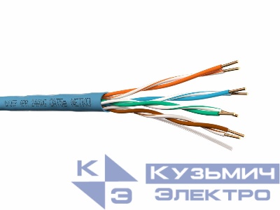 Кабель U/UTP4 cat.5e, 4 пары 24 AWG BC, 305м, синий, одножильный, FLUKE TEST, NETKO Expert СКС
