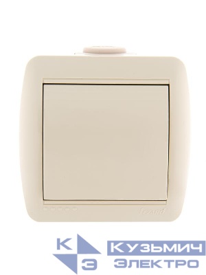 Выключатель 1-кл. ОП Nata 10А IP20 крем. LEZARD 710-0300-100