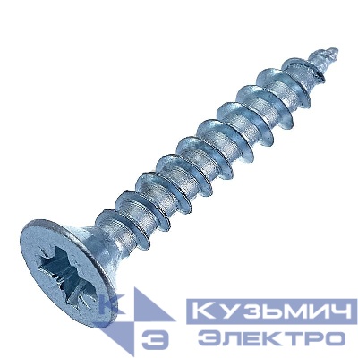 Саморез универсальный 3.5х35 потай бел. цинк коробка (уп.200шт) СТРОЙМЕТИЗ UTORM2150464