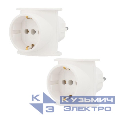 Разветвитель 3-м (1-м - с заземл.) 16А IP20 универс. бел. (уп.2шт) Rexant 11-1080-2