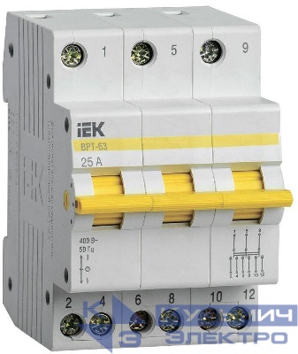 Выключатель-разъединитель трехпозиционный 3п ВРТ-63 25А KARAT IEK MPR10-3-025