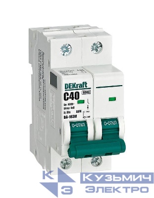 Выключатель автоматический модульный 2п C 40А 6кА ВА-103M без теплозащиты DEKraft 12515DEK