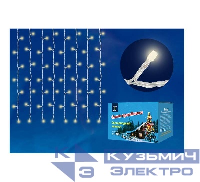 Занавес светодиодный ULD-C1510-160/DTA WARM WHITE IP20 1.5х1м с контроллером 160 светодиодов тепл. бел. провод прозр. Uniel UL-00006422