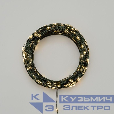 Гирлянда светодиодная "Роса" 50м 500LED тепл. бел. IP20 230В с контроллером провод зел. Neon-Night 303-286