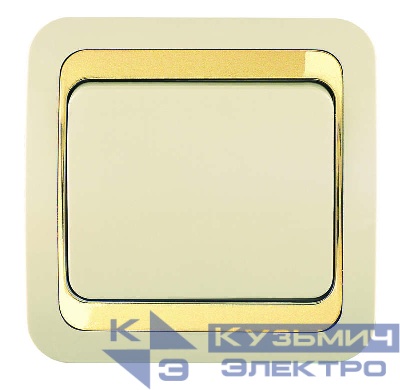 Выключатель 1-кл. СП Mimoza 10А IP20 крем./зол. Makel 12601