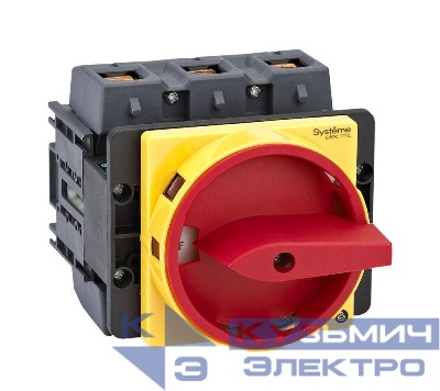 Выключатель-разъединитель 3п 125А IP20 с красн. рукоят. на дверцу 4 винтами с замком SE MSD125310R