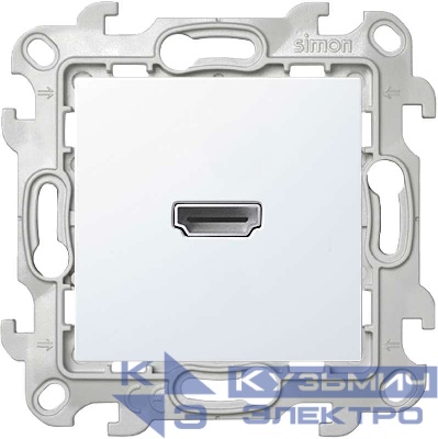 Розетка HDMI 1.4 1-м СП Simon 24 IP20 коннектор механизм бел. Simon 2411094-030