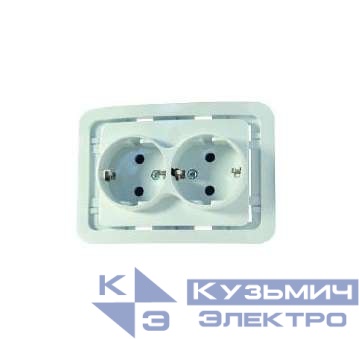 Розетка 2-м СП Mimoza 10А с заземл. без вставки бел. Makel 22082