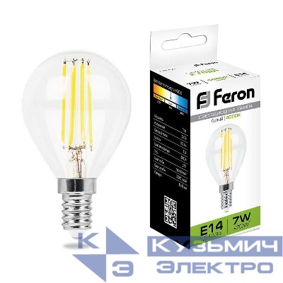 Лампа светодиодная LB-52 7Вт 4000К E14 230В FERON 25875