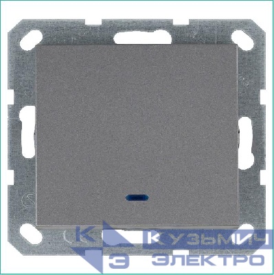 Выключатель 1-кл. 10А IP20 с подсветкой механизм алюм. Jasmart G3011NS