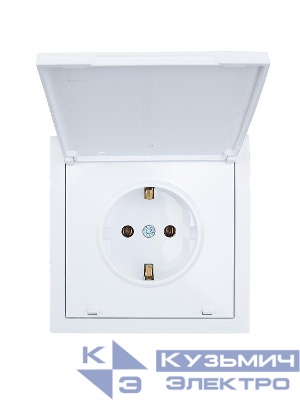Розетка 1-мест. с/з с крышкой СП ZIMA 16А ПБТ безвинт. зажим бел. LEZARD 704-0288-123BQC