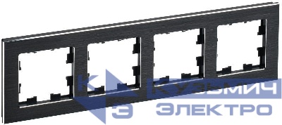 Рамка 4-м BRITE РУ-4-1-БрЧ металл черн. IEK BR-M42-M-K02