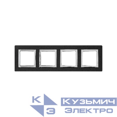 Рамка 4-м 8мод. Avanti алюм. черн. DKC 4402838