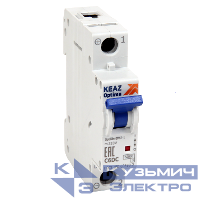 Выключатель автоматический модульный 1п B 3А OptiDin BM63-1B3-DC-УХЛ3-РЕГ КЭАЗ 280625