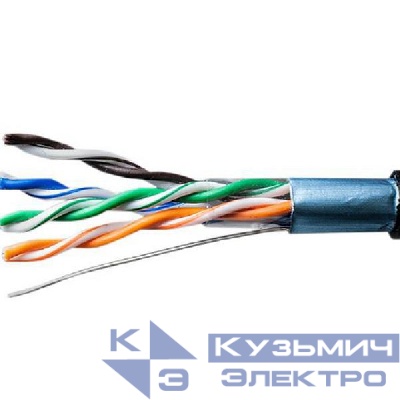 Кабель витая пара F/UTP кат.5E 4х2х24AWG solid Cu PE Outdoor Standard черн. (м) SUPRLAN 01-1028-1