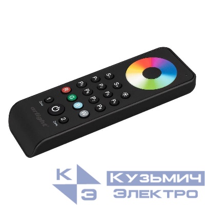 Пульт SMART-R43-RGBW Black (2 зоны 2.4G) IP20 пластик Arlight 031938