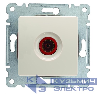 Розетка телевизионная проходная TV Lillium 12дБ с панелью механизм крем. Makel 30010007