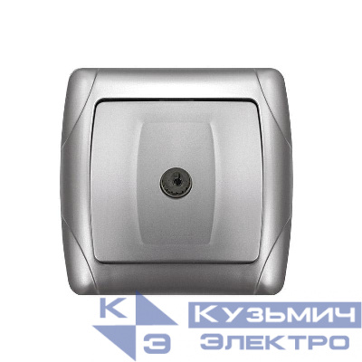 Розетка телевизионная TV 1-м СП Маргарита серебр. UNIVersal М0027-S