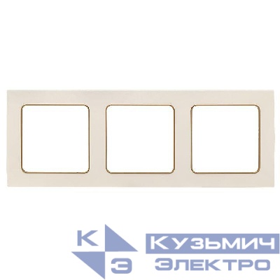 Рамка 3-м Стокгольм бел. с линией цвета шампань PROxima EKF EAM-G-302-20