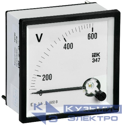 Вольтметр Э47 72х72мм 600В кл. точн. 1.5 IEK IPV10-6-0600-E
