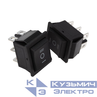 Выключатель клавишный 250В 15А (6с) (ON)-OFF-(ON) с нейтралью без фикс. черн. (RWB-508 SC-767) Rexant 36-2375