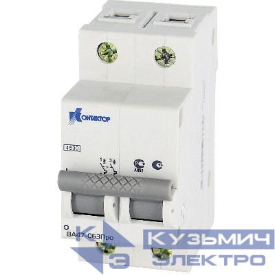 Выключатель автоматический модульный 2п C 10А 4.5кА ВА47-063 Контактор 7000125