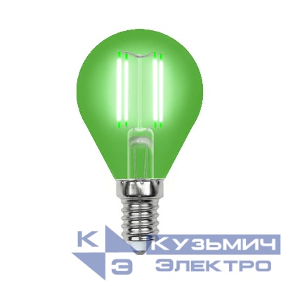 Лампа светодиодная LED-G45-5W/GREEN/E14 GLA02GR форма "шар" Air color зел. упак. картон Uniel UL-00002987