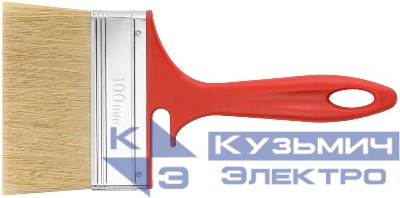 Кисть флейцевая "Крафт" 100мм натур. свет. щетина пластик. ручка с выемкой КУРС 00845